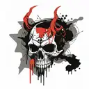 The demon skull tattoo design idea