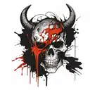 The demon skull tattoo design idea