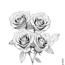 A bouquet of roses with car parts as the stems and leaves tattoo design idea