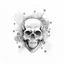 skull, Blue eye, steampunk tattoo design idea
