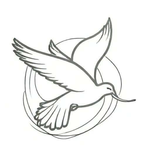 White Dove flying tattoo design idea