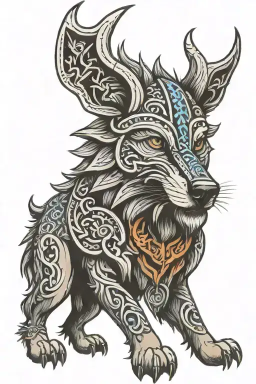 viking wolf tattoo design idea