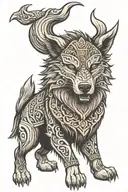 viking wolf tattoo design idea