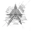 cross with clouds tattoo design idea