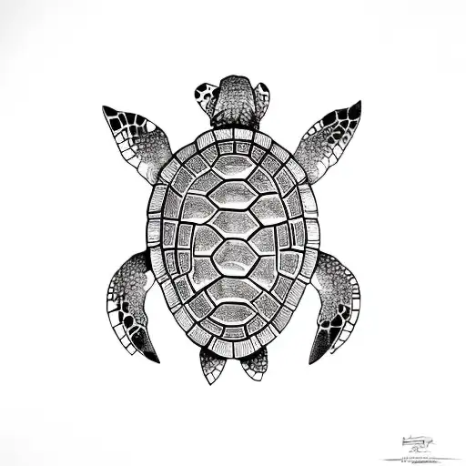 turtle in a book tattoo design idea