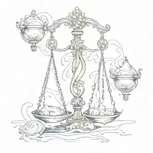 libra and aquarius tattoo design idea