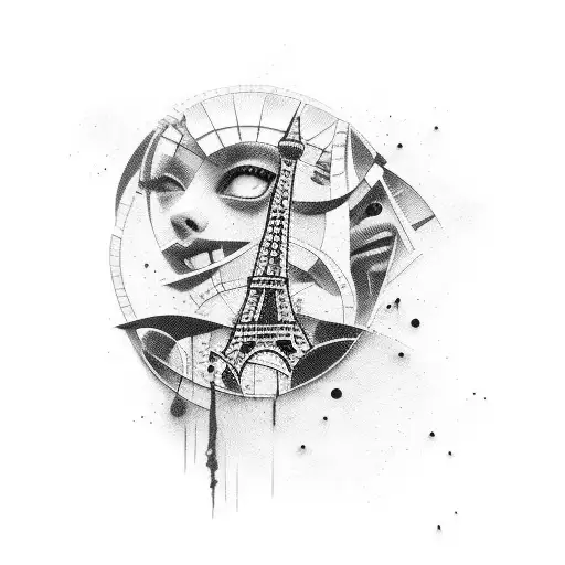 Parisian street art inspired by famous films tattoo design idea
