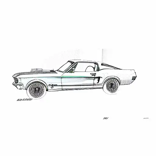 a ford mustang 1968 coupe tattoo design idea
