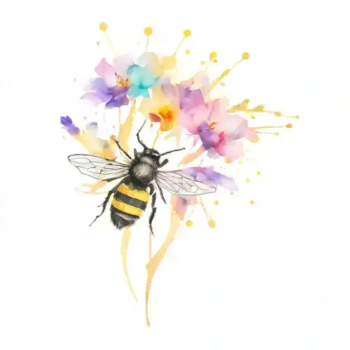 Bee fireworks  tattoo design idea