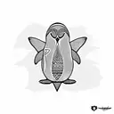 penguin tattoo design idea
