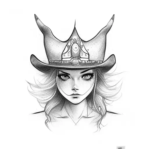 cowgirl  tattoo design idea