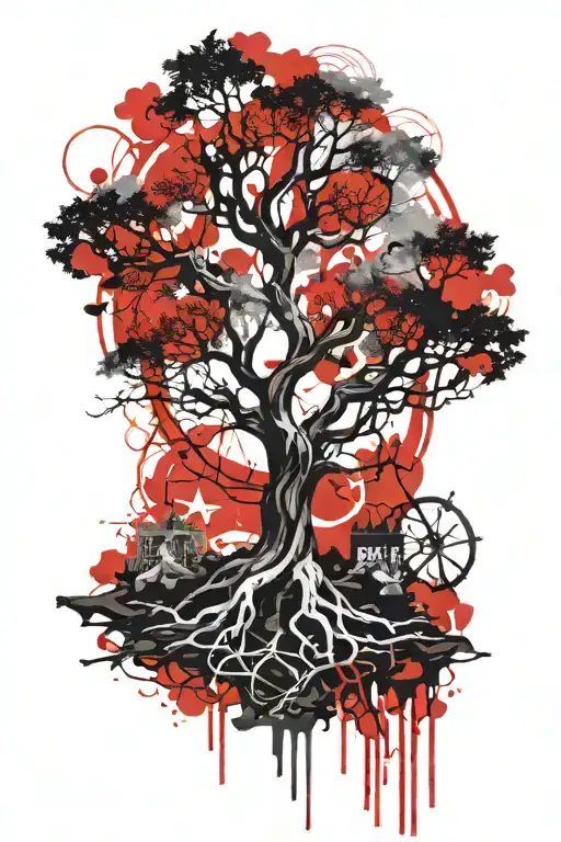 Tree Of Life intertwined tattoo design idea
