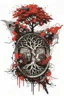 Tree Of Life intertwined tattoo design idea