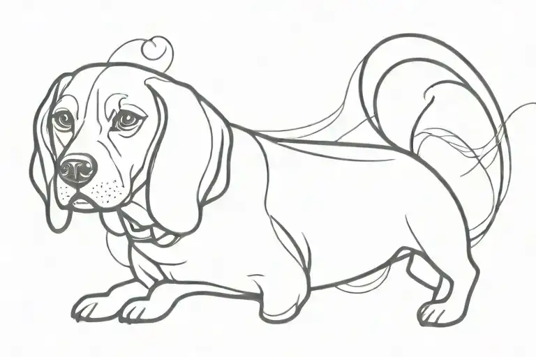 beagle wi hearts tattoo design idea