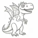 doodle funny dino tattoo design idea