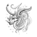Capricorn sea goat tattoo design idea