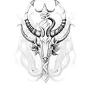 Capricorn sea goat tattoo design idea