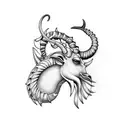 Capricorn sea goat tattoo design idea
