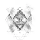 A unique tattoo design combining the elements of boho style with the Libra scales and the words 'sins' and 'forgiveness' in a dotwork pattern tattoo design idea