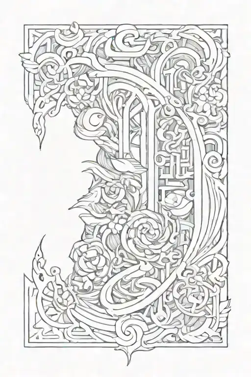 lots of lines and sharp corners and lots of little details tattoo design idea