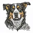Bernese mountain dog malé tattoo b/w tattoo design idea