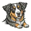 Bernese mountain dog malé tattoo b/w tattoo design idea