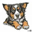 Bernese mountain dog malé tattoo b/w tattoo design idea
