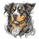 Bernese mountain dog malé tattoo b/w tattoo design idea