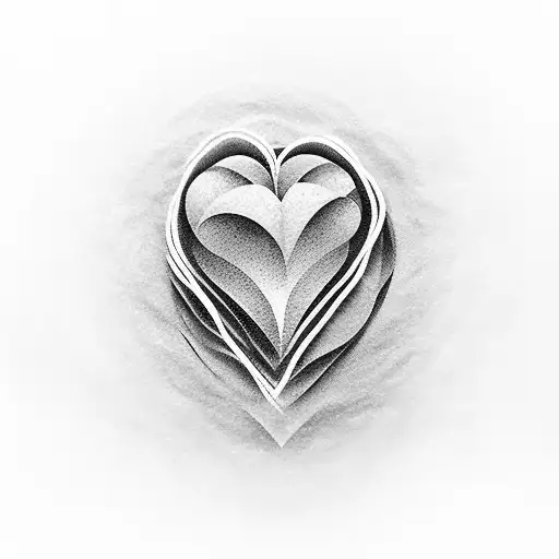 An abstract representation of a heart made of sugar cubes, emphasizing the sweetness of solitude tattoo design idea