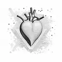 An abstract representation of a heart made of sugar cubes, emphasizing the sweetness of solitude tattoo design idea