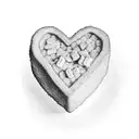 An abstract representation of a heart made of sugar cubes, emphasizing the sweetness of solitude tattoo design idea