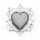 An abstract representation of a heart made of sugar cubes, emphasizing the sweetness of solitude tattoo design idea