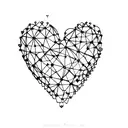 An abstract representation of a heart made of sugar cubes, emphasizing the sweetness of solitude tattoo design idea