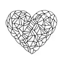 An abstract representation of a heart made of sugar cubes, emphasizing the sweetness of solitude tattoo design idea