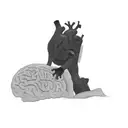 a heart and a brain tattoo design idea