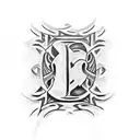 tribal tattoo that includes the letters J A & G tattoo design idea