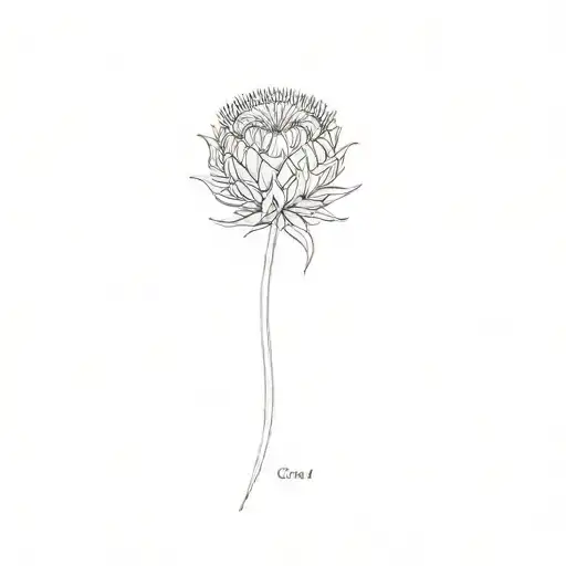 thistle flower tattoo design idea