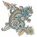 Peru and Spain connected tattoo design idea