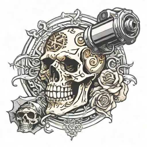 The skull cannon tattoo design idea