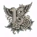 Number 13 tattoo design idea