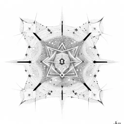 A constellation of stars forming the shape of an infinity symbol, with the names 'Harini' and 'Vinoth' twinkling among them tattoo design idea