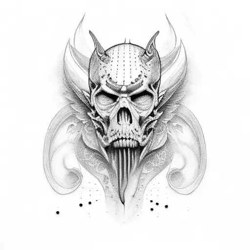 lucifer with time tattoo design idea