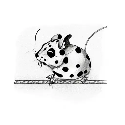 Ladybug, mouse, lineman climbing a pole tattoo design idea