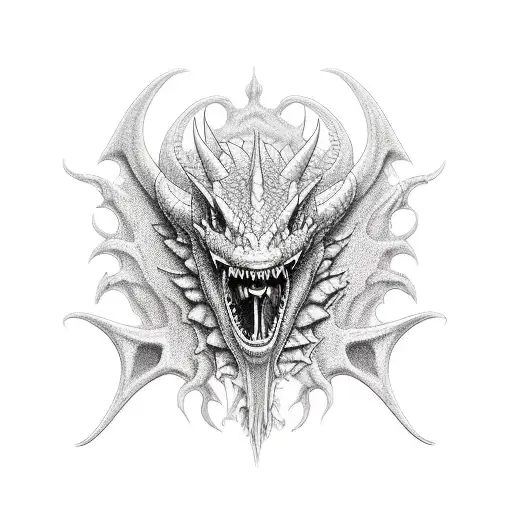 dragón en la clavícula  tattoo design idea