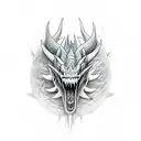 dragón en la clavícula  tattoo design idea