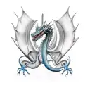 dragón en la clavícula  tattoo design idea