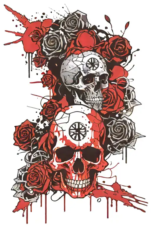 Depression Skull with the words tattoo design idea