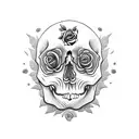 Skull with rose eyes tattoo design idea