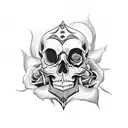 Skull with rose eyes tattoo design idea