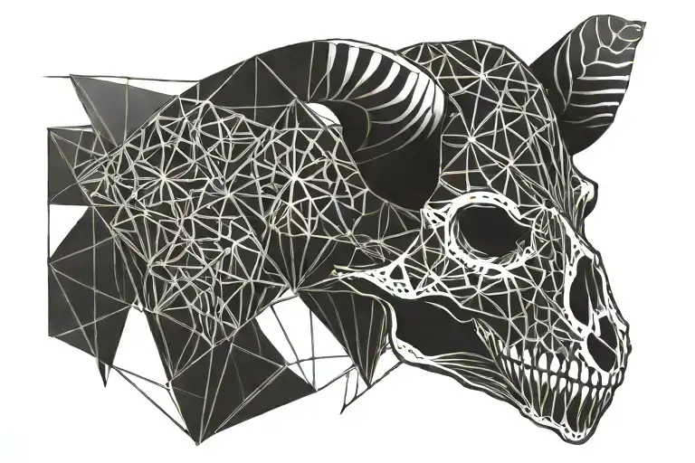 goth animal skull tattoo design idea